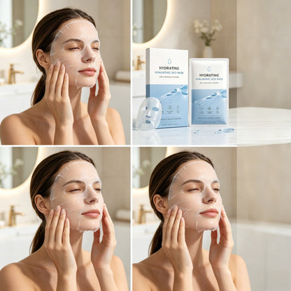 Masque Visage Hydratant à l’Acide Hyaluronique – Soin Hydratant pour une Peau Douce et un Éclat Frais et Naturel
