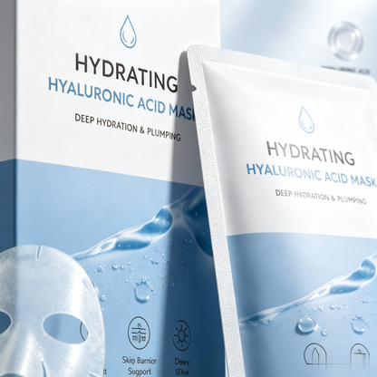 Masque Visage Hydratant à l’Acide Hyaluronique – Soin Hydratant pour une Peau Douce et un Éclat Frais et Naturel