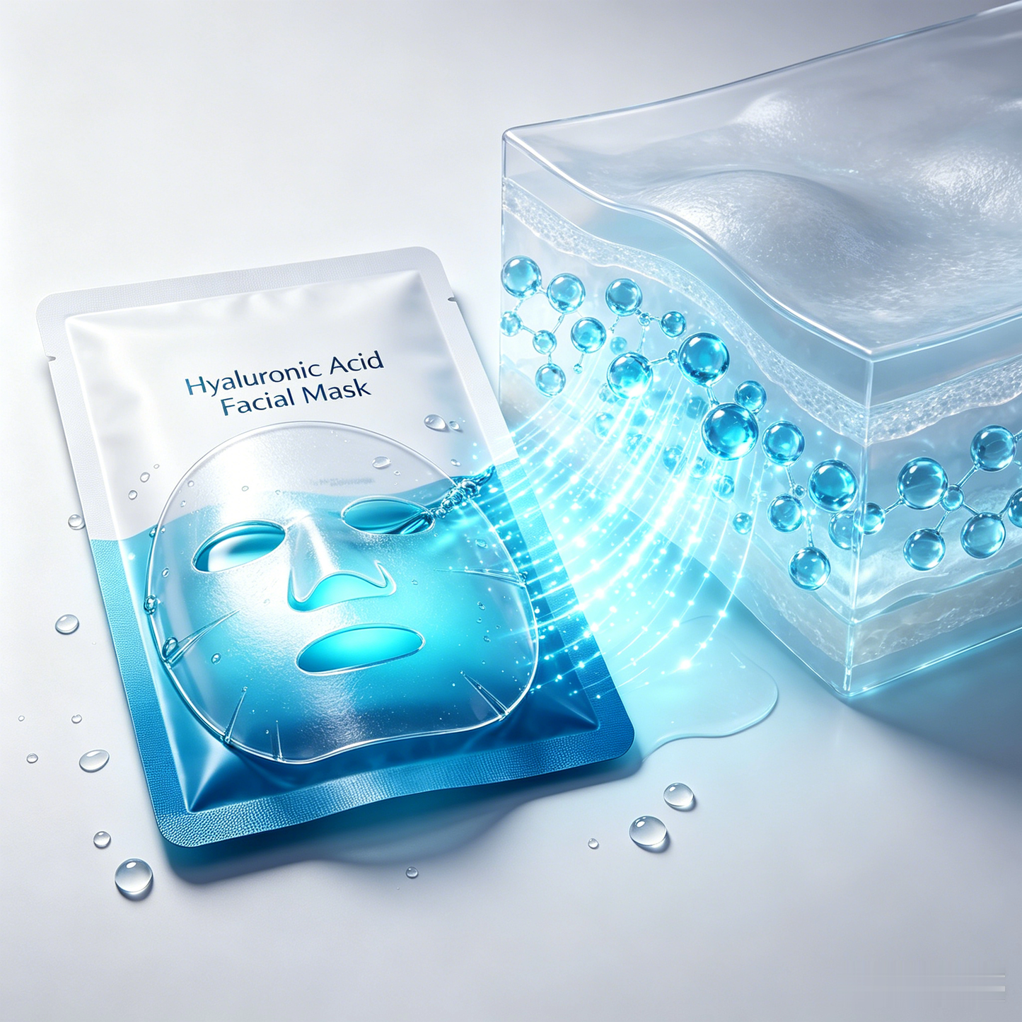 Masque Visage en Tissu à l’Acide Hyaluronique – Soin Hydratant Quotidien à l’Acide Hyaluronique Multi-Moléculaire