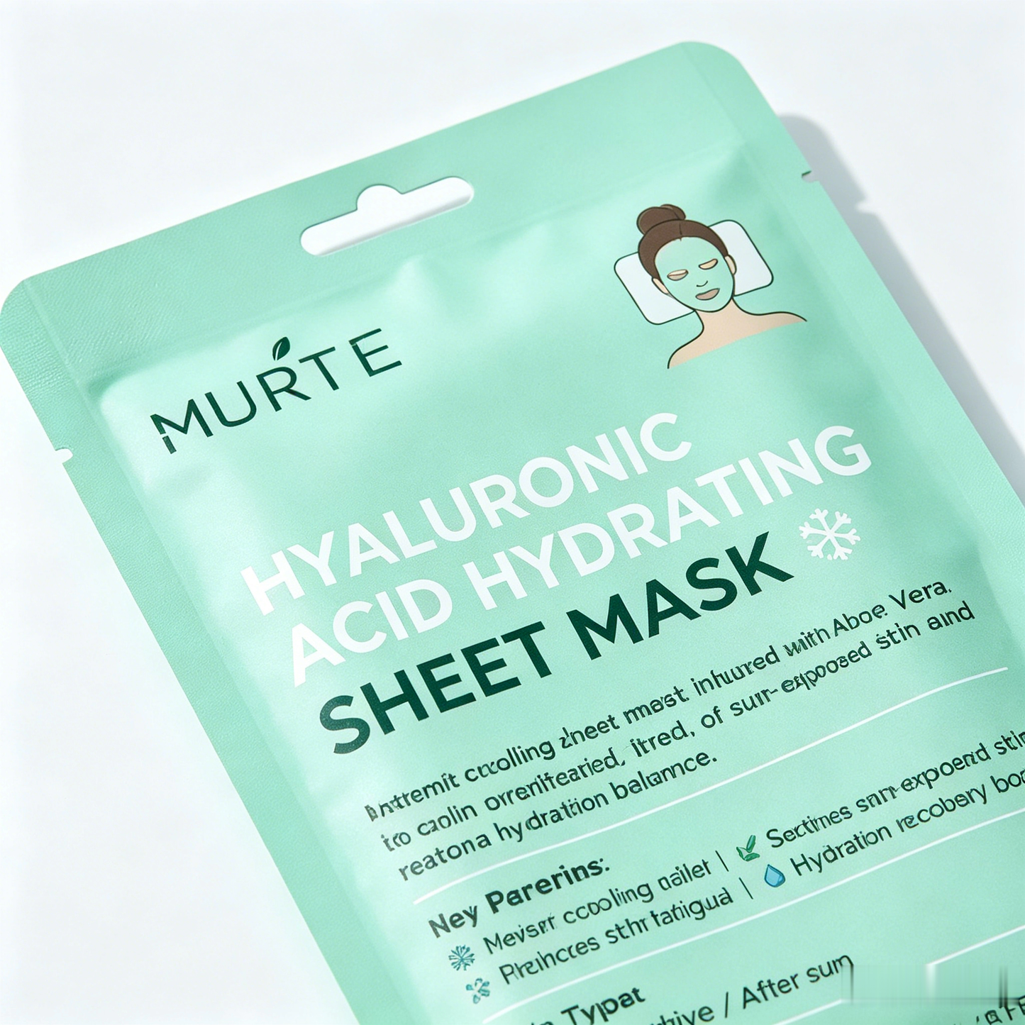 MURTY Masque Visage en Tissu Aloe Vera & Acide Hyaluronique – Soin Hydratant Intense pour une Peau Fraîche et Confortable