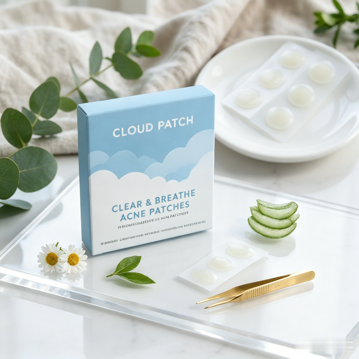 Cloud Patch Patchs Hydrocolloïdes Anti-Imperfections – Ultra-Fins et Discrets, Pour une Peau Visiblement Plus Claire