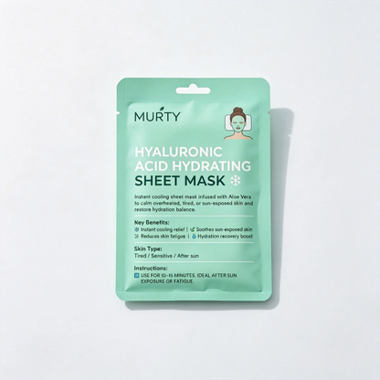 MURTY Masque Visage en Tissu Aloe Vera & Acide Hyaluronique – Soin Hydratant Intense pour une Peau Fraîche et Confortable